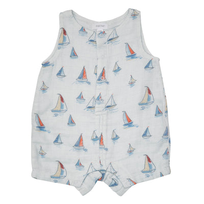 SKETCHY SAILBOATS Shortie Romper
