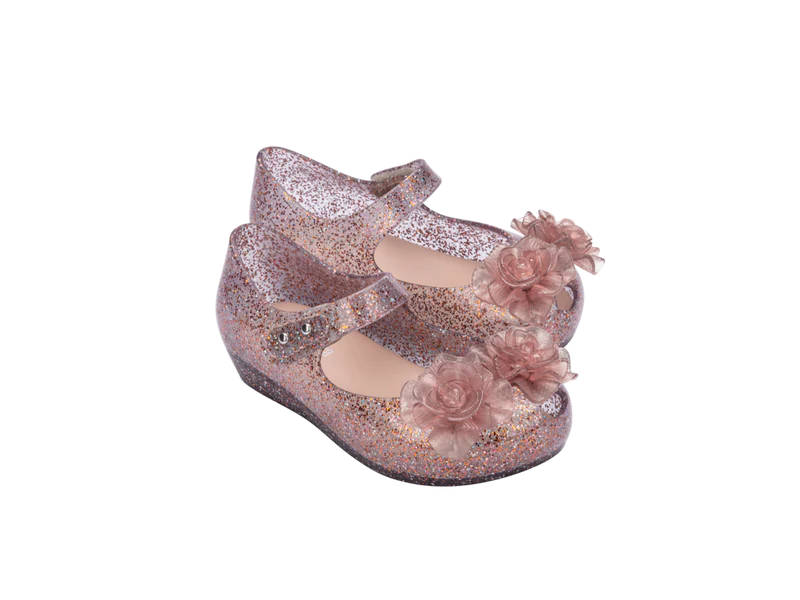 Mini Melissa Ultragirl Garden - Clear Glitter Pink
