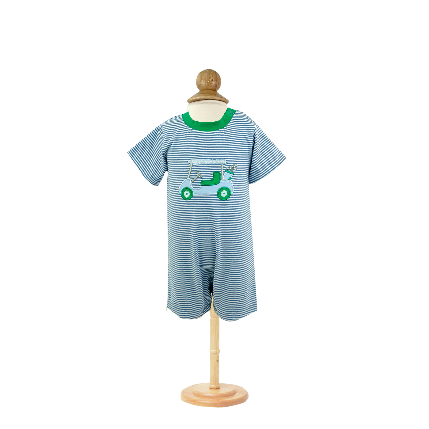 GOLF CART APPLIQUE BOY'S ROMPER