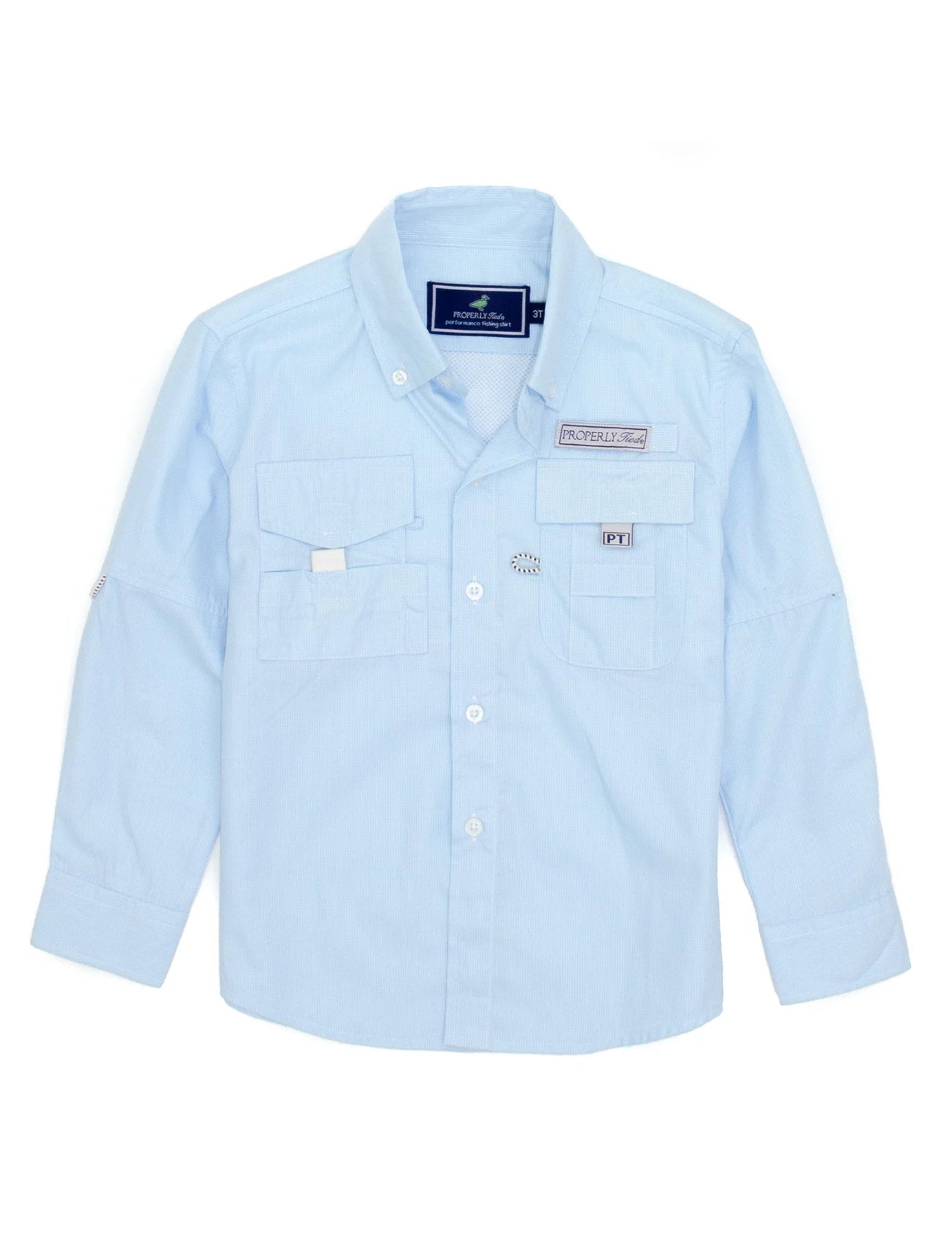 BOYS PERFORMANCE FISHING SHIRT AQUA