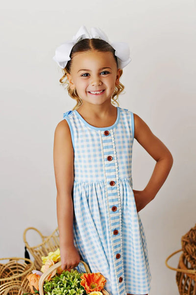 GEORGIA PEACH GINGHAM DRESS