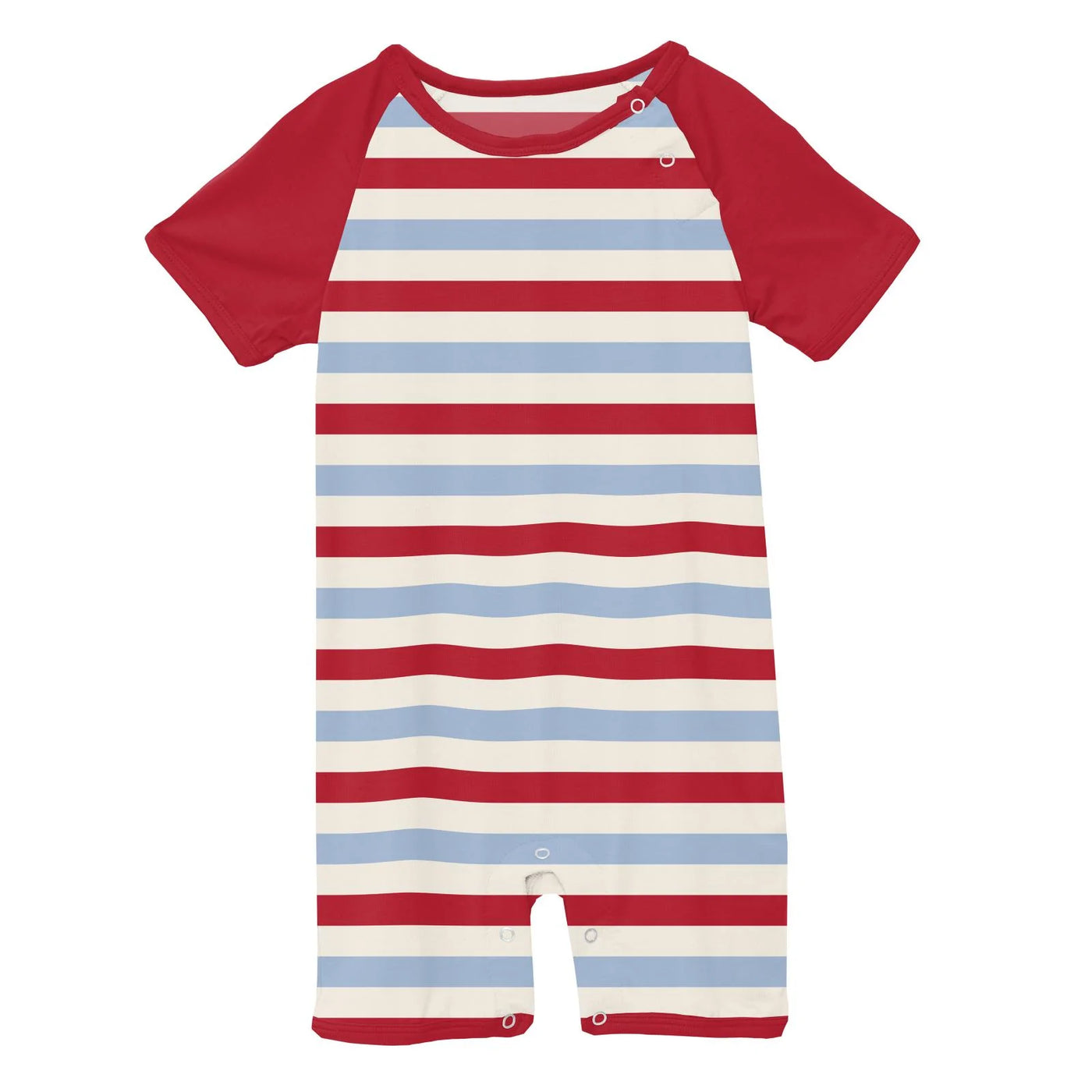 Print Raglan Romper in Anniversary Balloon Stripe