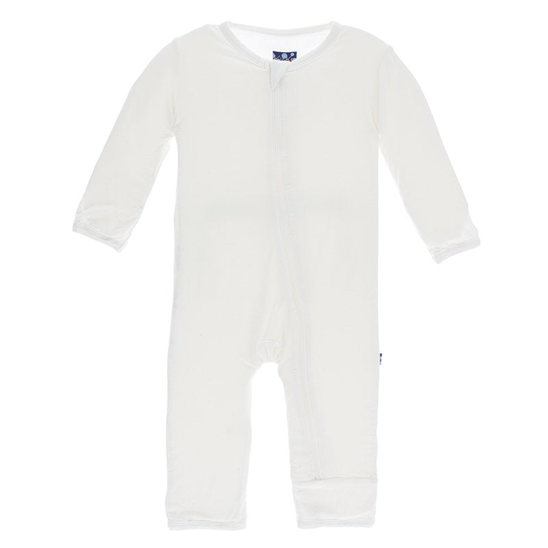 Solid Coverall with Zipper in Natural