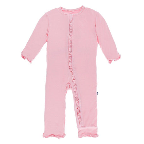 Classic Ruffle Coverall with Zipper in Lotus