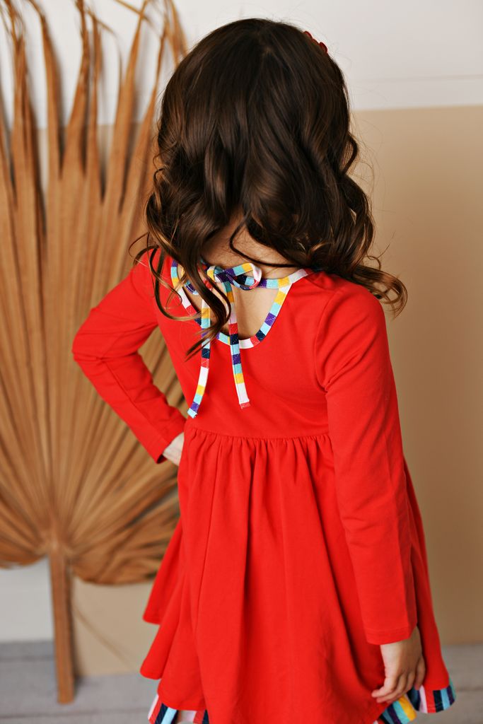 RED W/ STRIPE DRESS & LEGGING