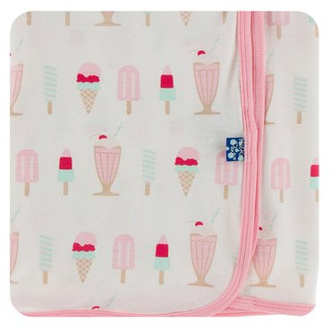 Natural Ice Cream Shop Print Swaddling Blanket