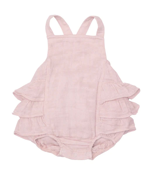 SOLID MUSLIN BALLET SLIPPER Ruffle Sunsuit