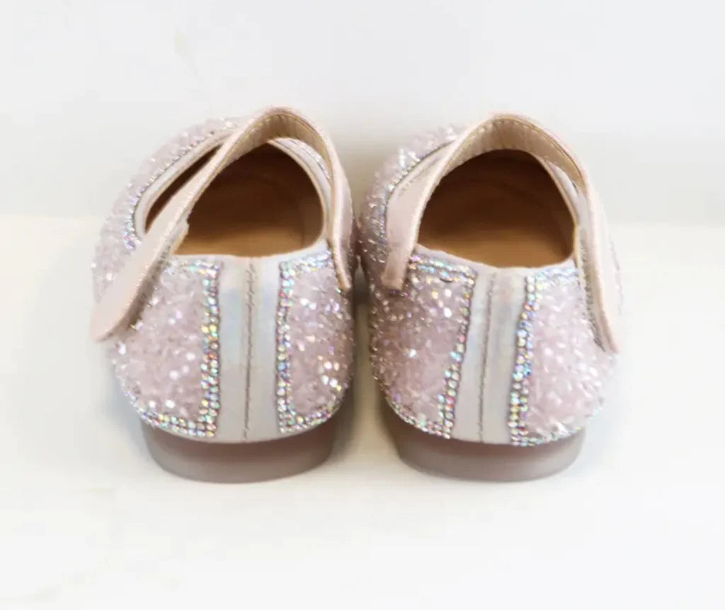 Pink Stone Flat Dress Shoes