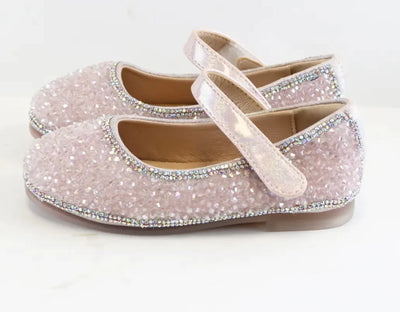 Pink Stone Flat Dress Shoes