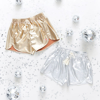 Girls Millie Metallic Short - Gold