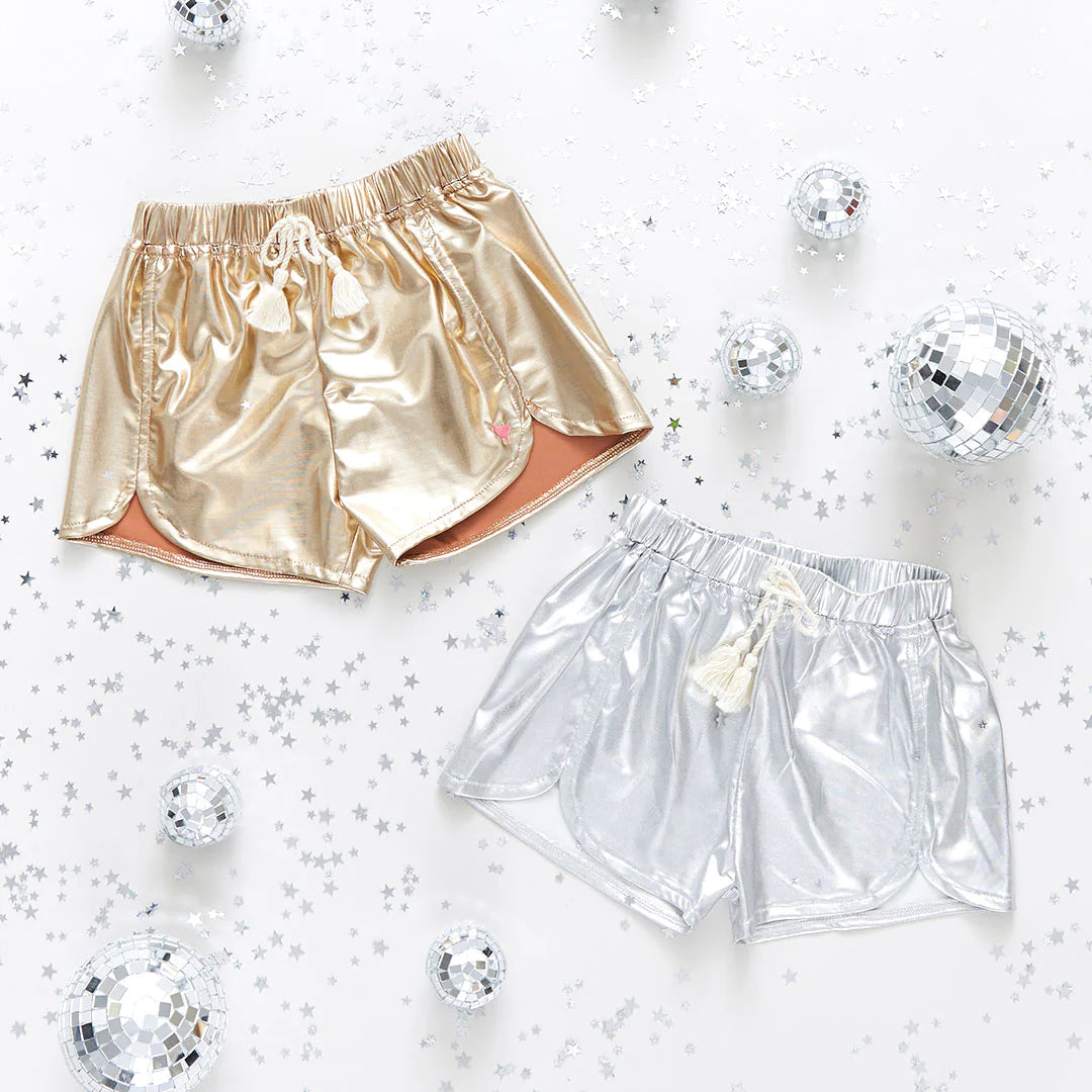 Girls Millie Metallic Short - Silver