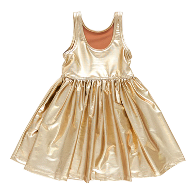 Girls Liza Lame Dress - Gold