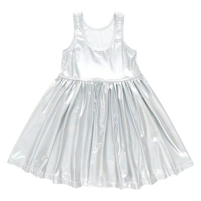 Girls Liza Lame Dress - Silver