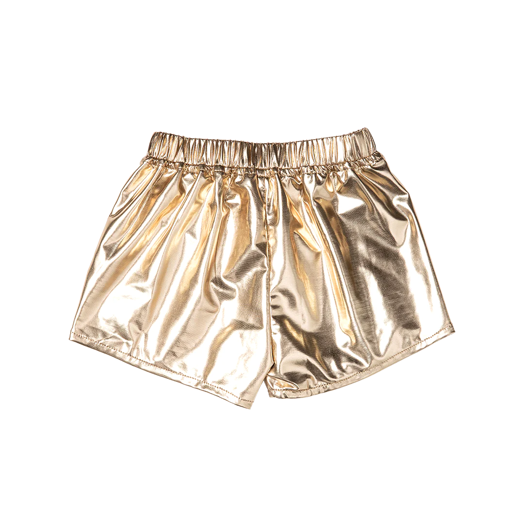 Girls Millie Metallic Short - Gold