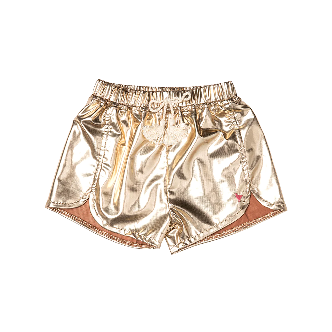 Girls Millie Metallic Short - Gold