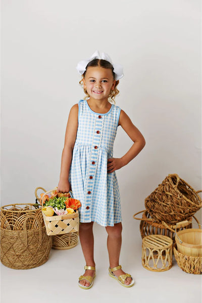 GEORGIA PEACH GINGHAM DRESS
