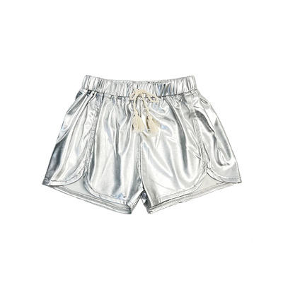 Girls Millie Metallic Short - Silver