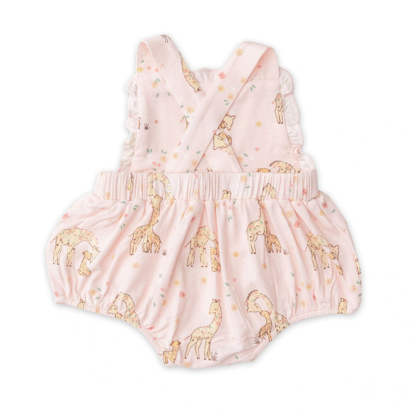 RUFFLE SUNSUIT - PINK GIRAFFES