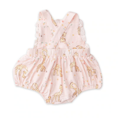 RUFFLE SUNSUIT - PINK GIRAFFES