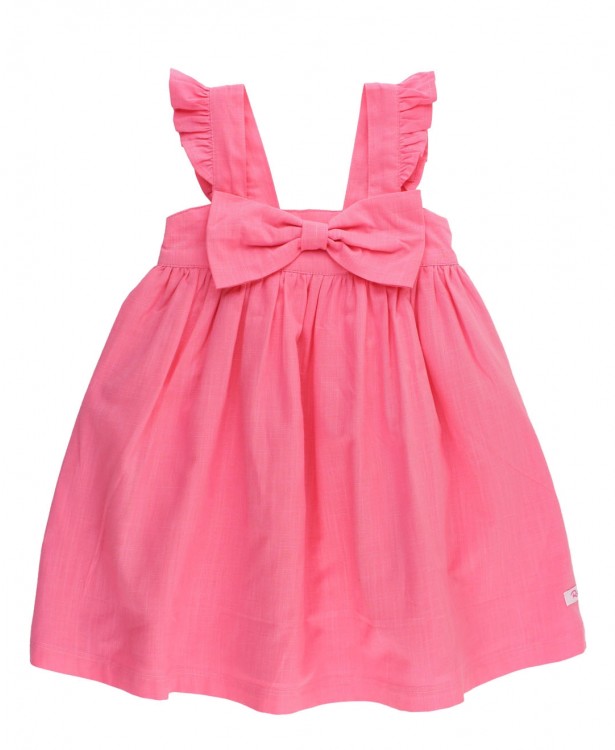Rose Slub Flutter Bow Dress