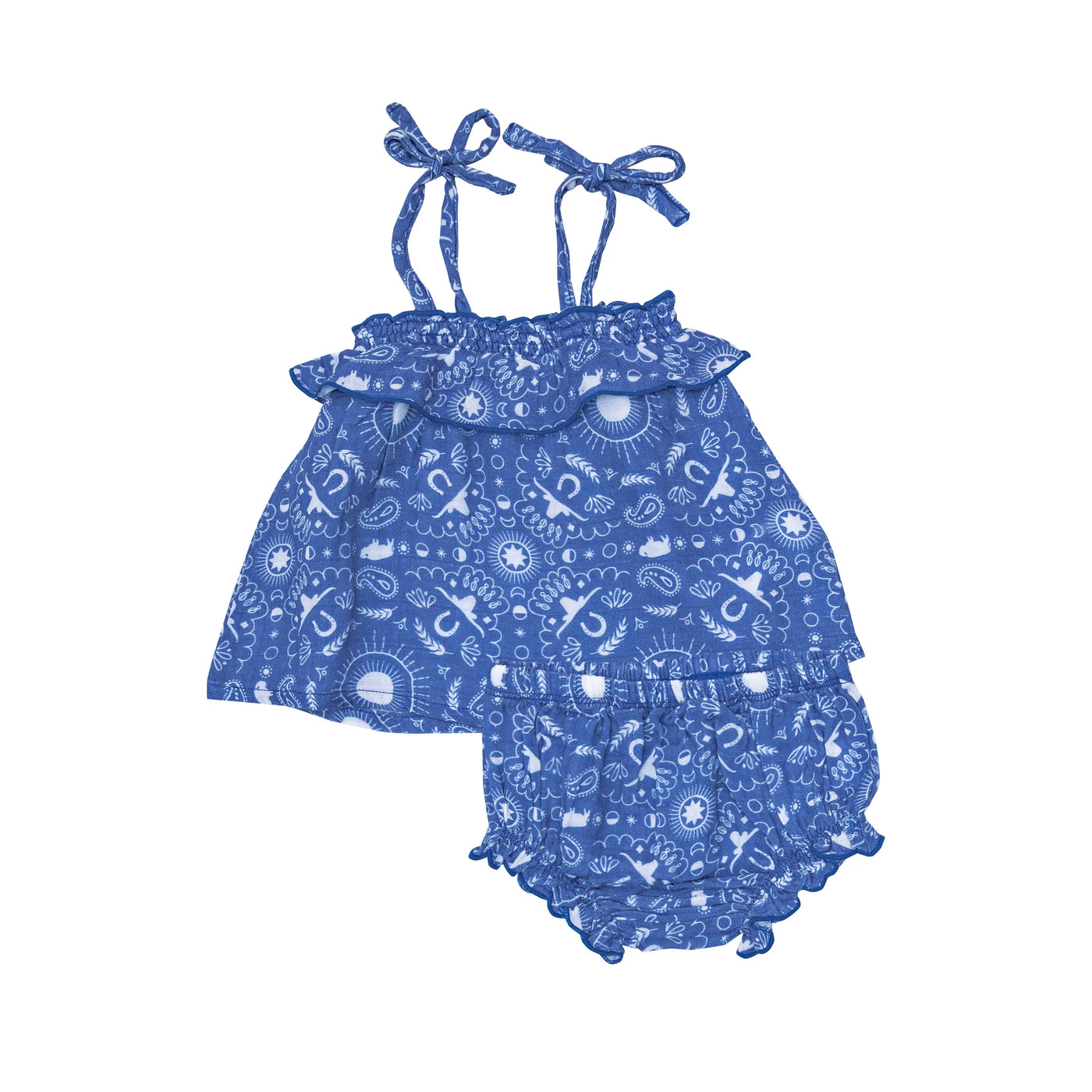 BANDANA NAVY Ruffle Top & Bloomer